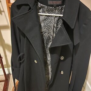 Via Spiga Black Double-Breasted pea coat size 4